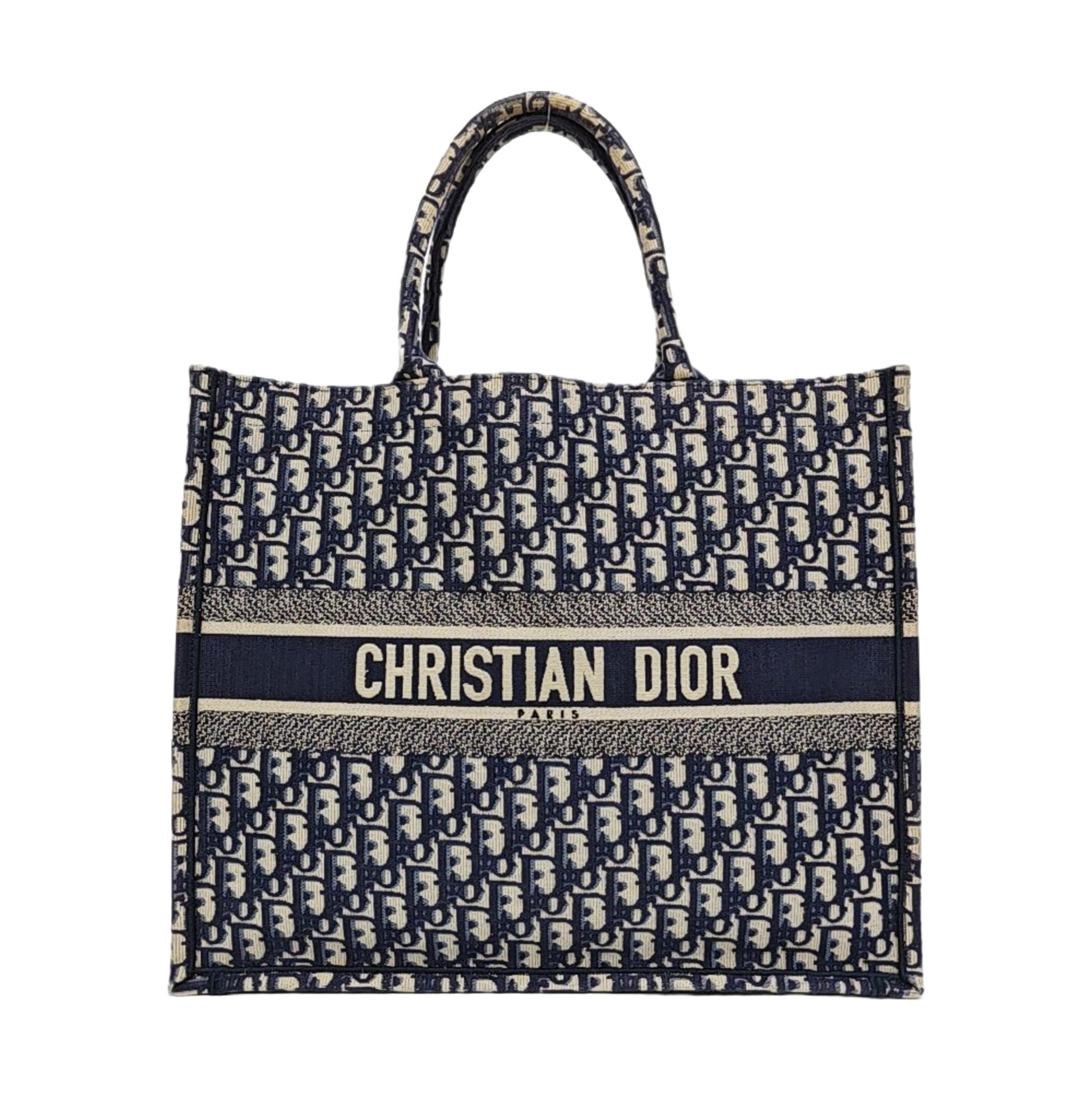 Book Tote Large Oblique Canvas Blue