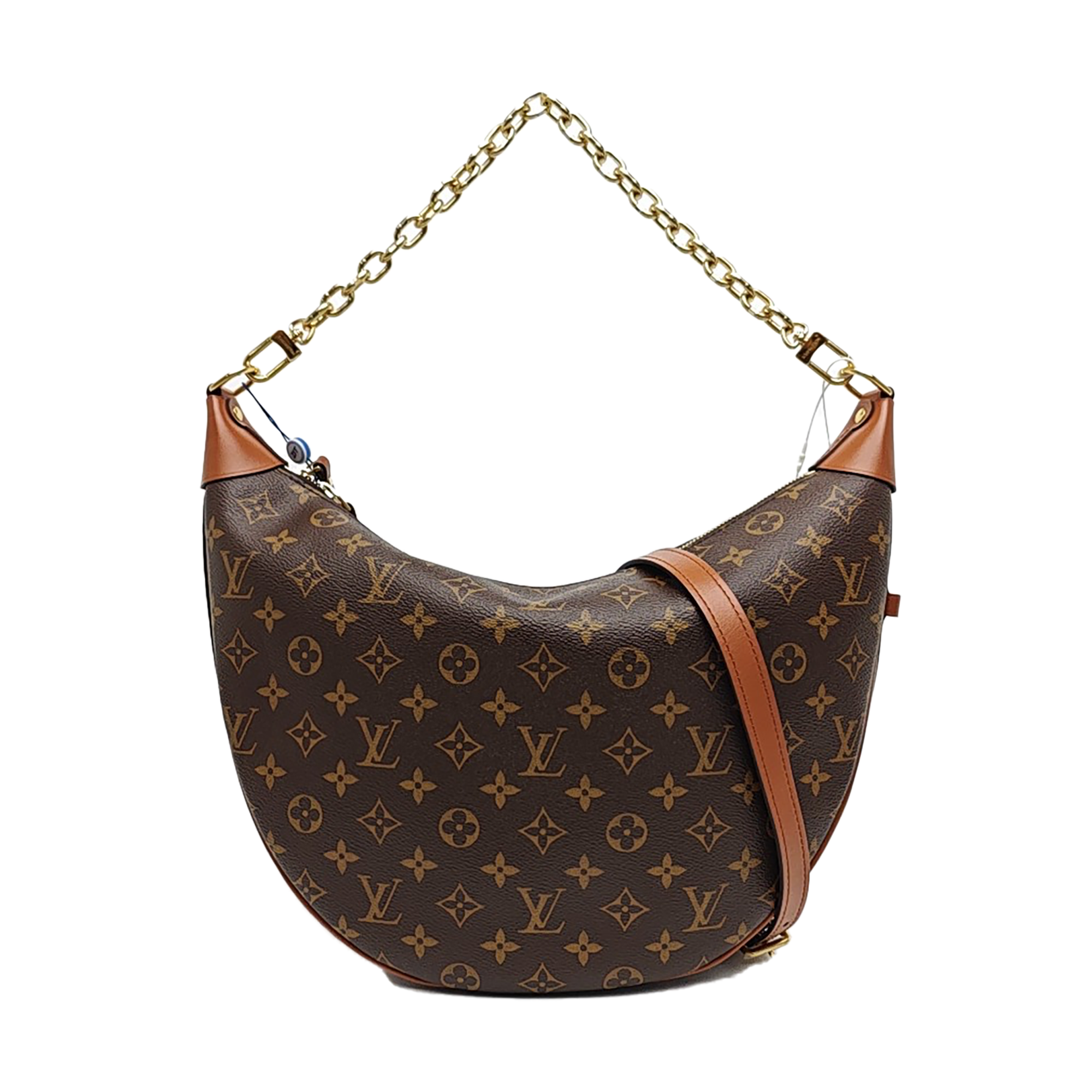 LOOP HOBO Monogram Coated Canvas Brown