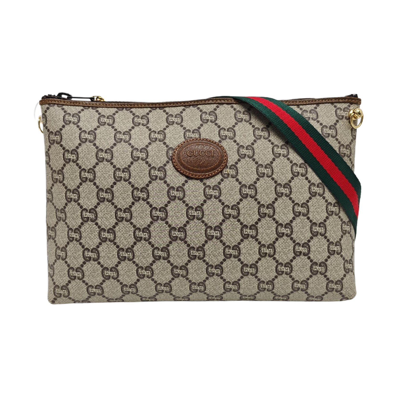 Monogram Coated Canvas Clutch Beige