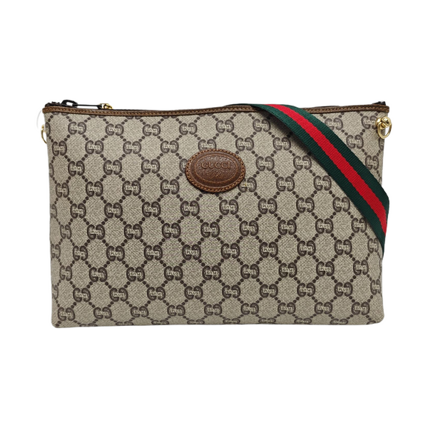 Monogram Coated Canvas Clutch Beige