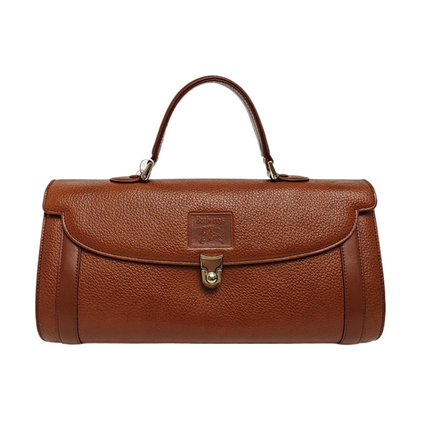 Calfskin Top Handle Bag Brown