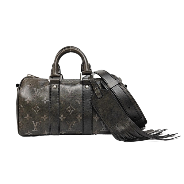 KEEPALL Monogram Calfskin Black