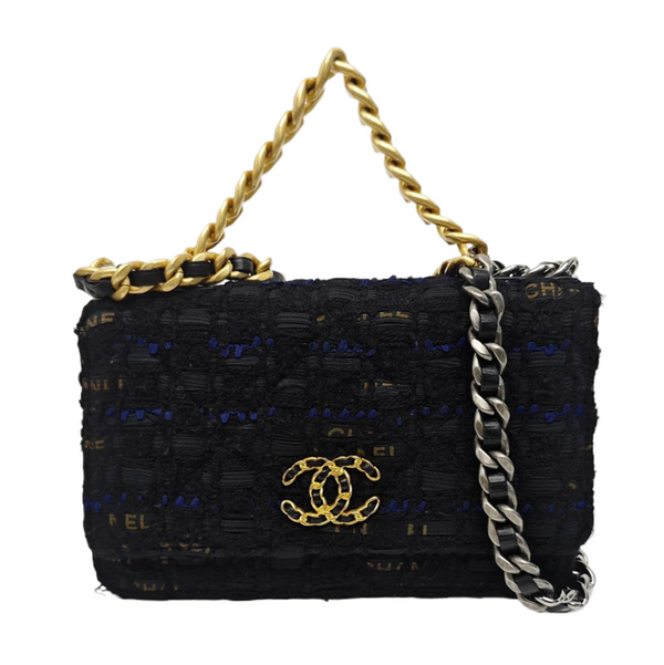 CHANEL 19 WOC Quilted Wool Black