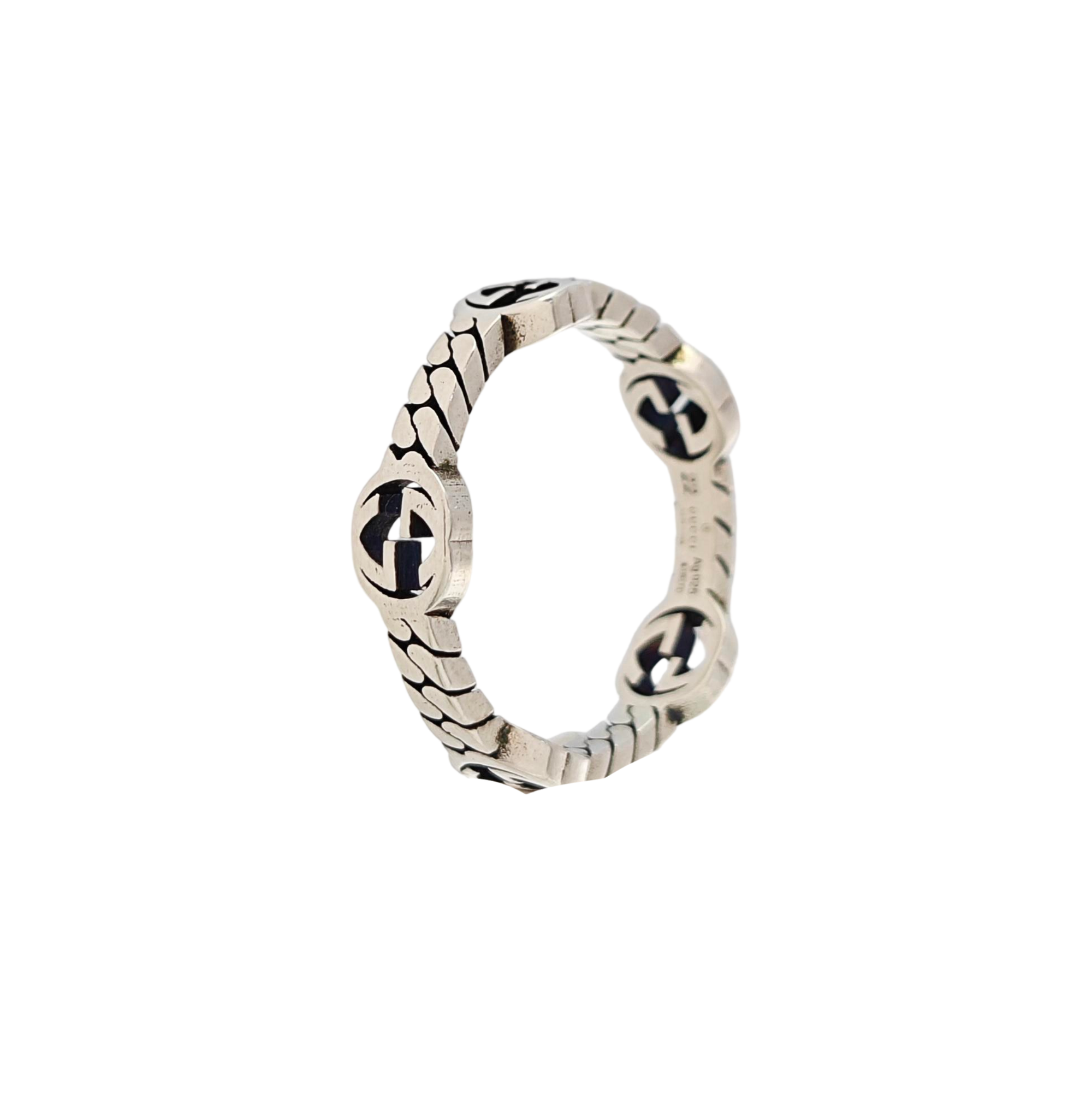 Interlocking G 925 Sterling Silver Ring HK 22