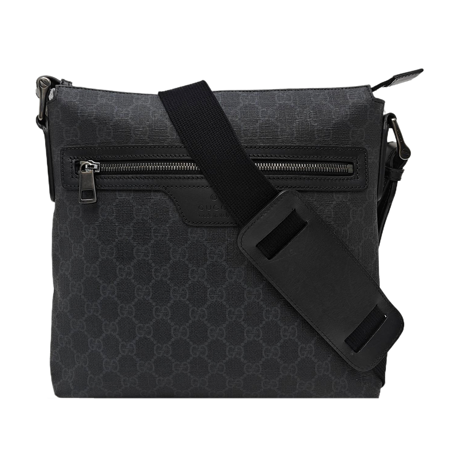 Monogram Coated Canvas Shoulder Bag Black