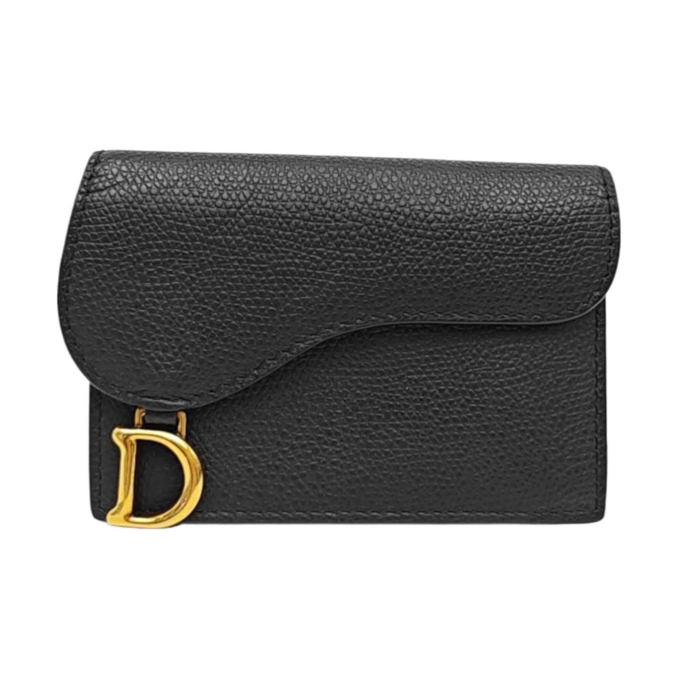Saddle Mini Calfskin Black Card Holder