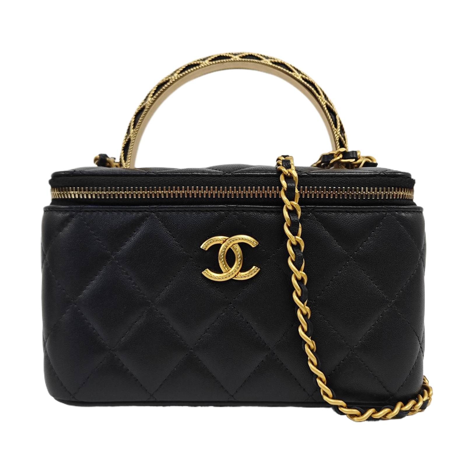 VANITY CASE Small Quilted Lambskin Black