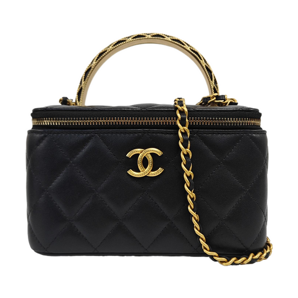 VANITY CASE Small Quilted Lambskin Black