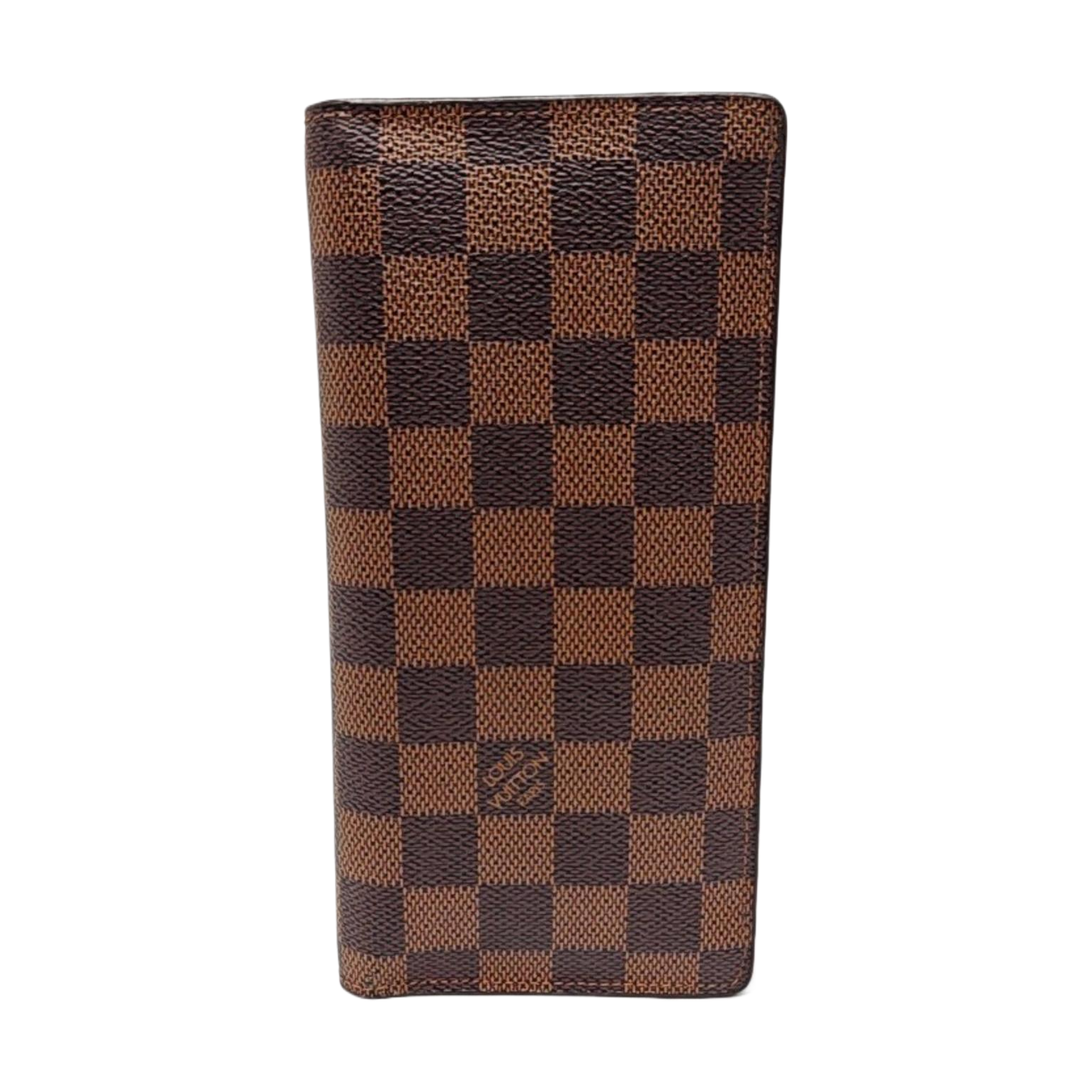 BRAZZA Damier Ebene Coated Canvas Brown Wallet
