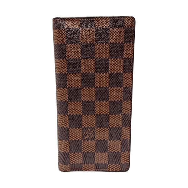 BRAZZA Damier Ebene Coated Canvas Brown Wallet