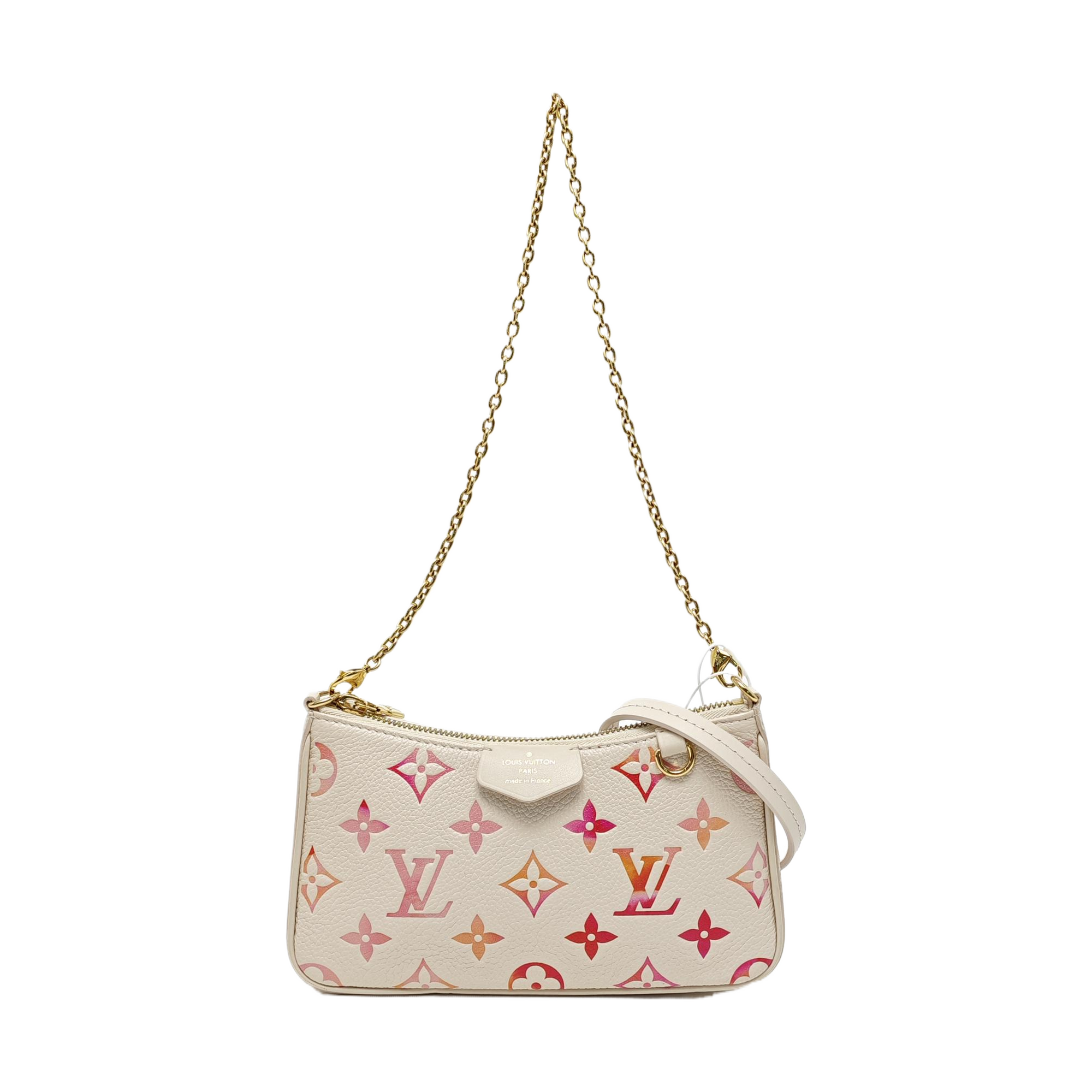 EASY POUCH ON STRAP Monogram Calfskin Beige