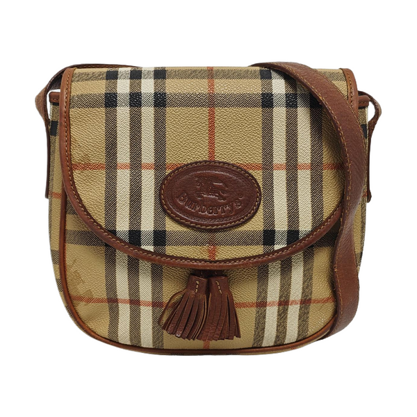 Coated Canvas Shoulder Bag Beige