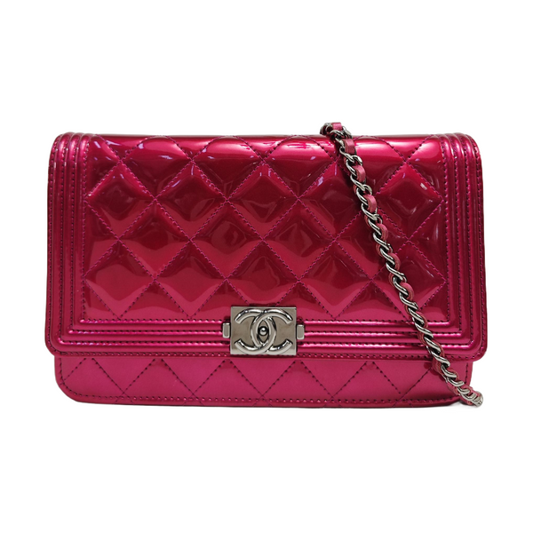 BOY CHANEL WOC Quilted Patent Leather Red