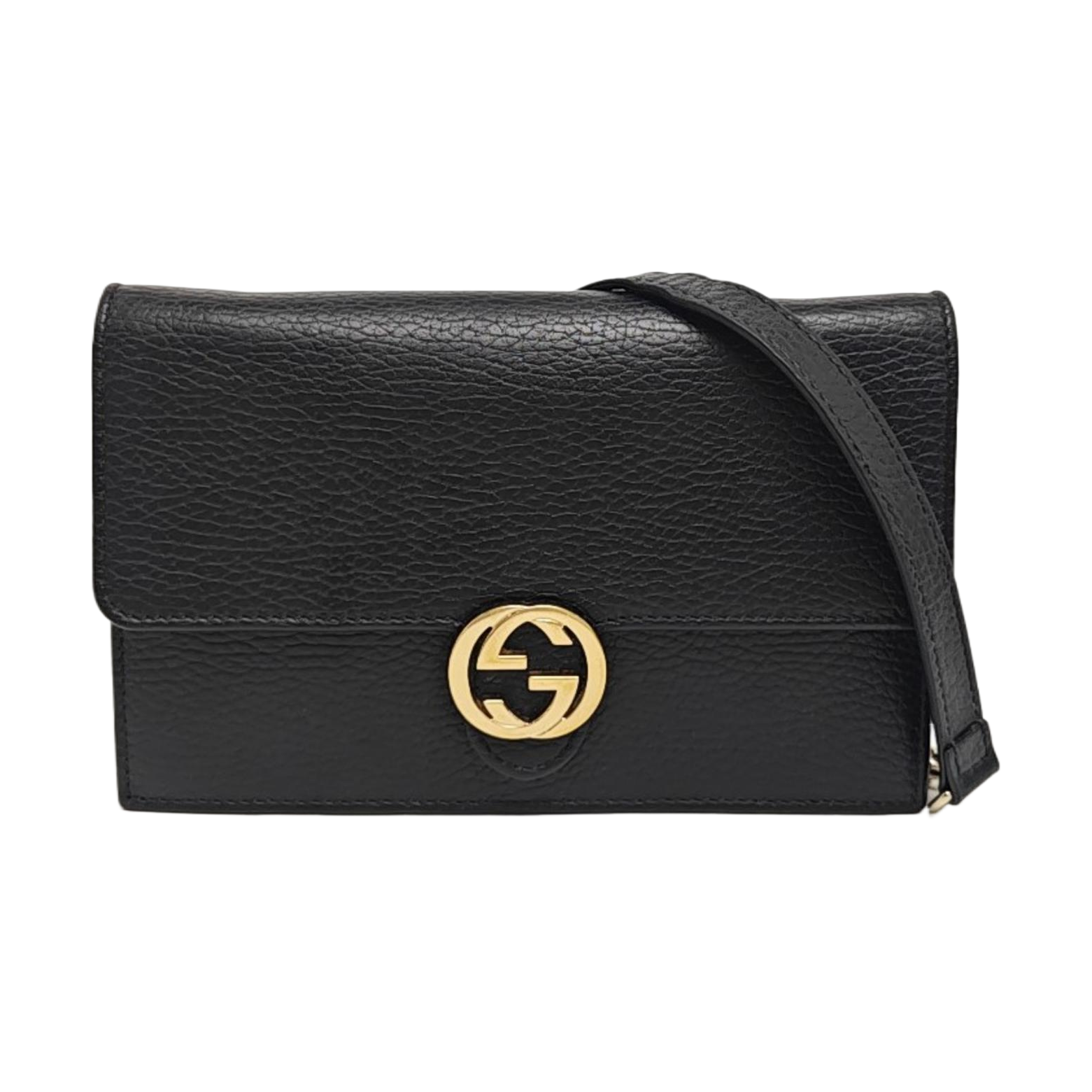 Interlocking G Small Calfskin Black