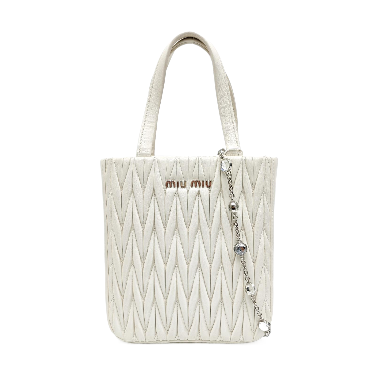 Matelassé Small Quilted Lambskin White