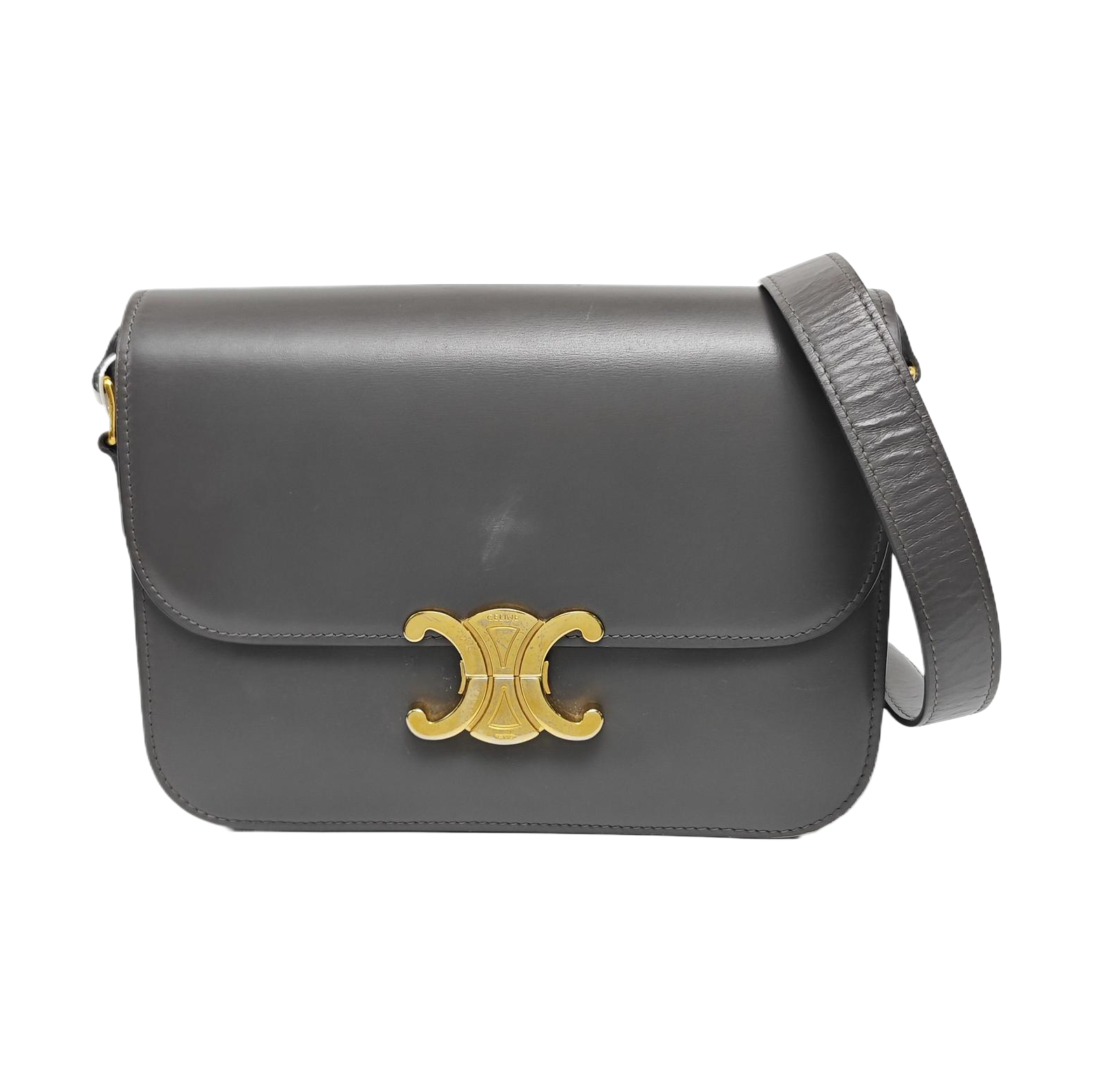 TRIOMPHE Medium Calfskin Gray