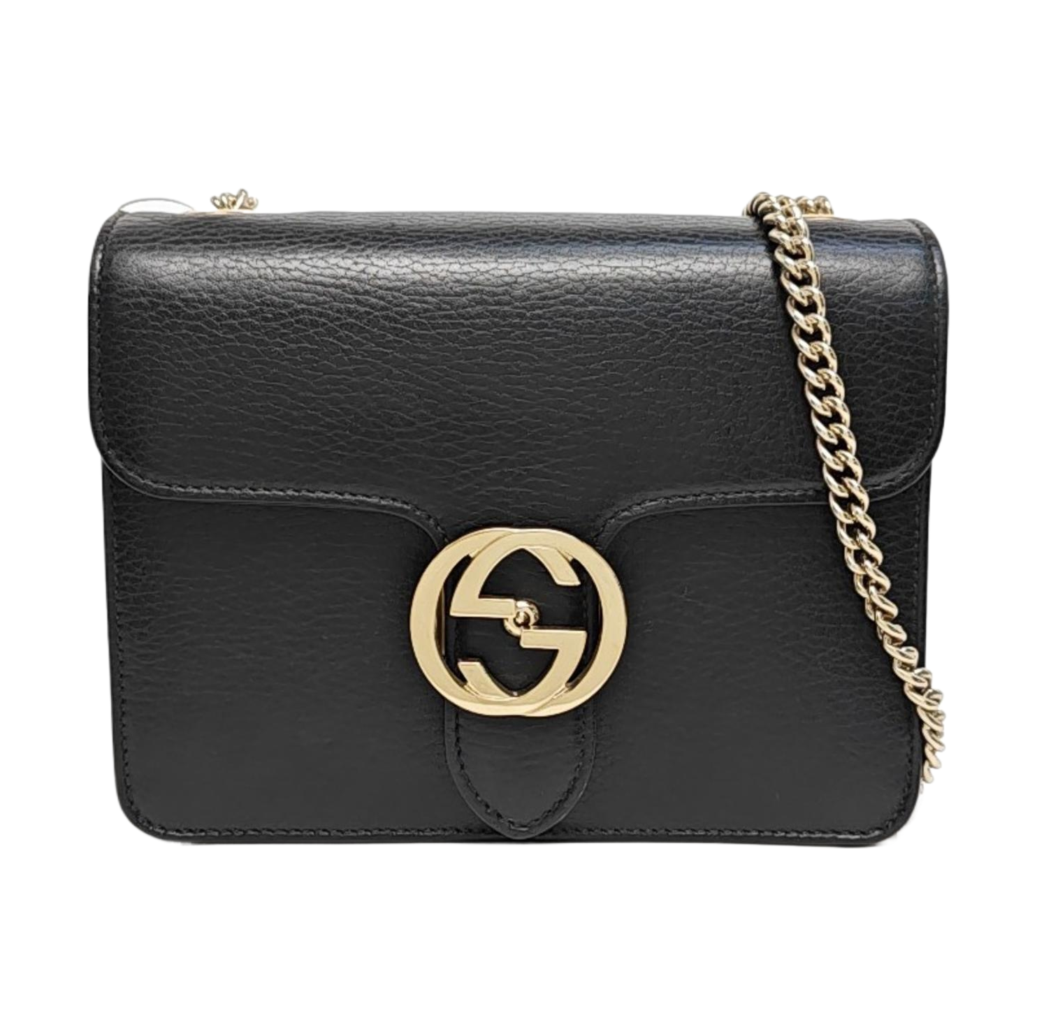 Interlocking G Small Calfskin Black