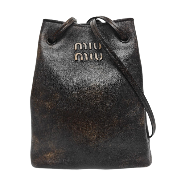 Lambskin Bucket Bag Mini Brown