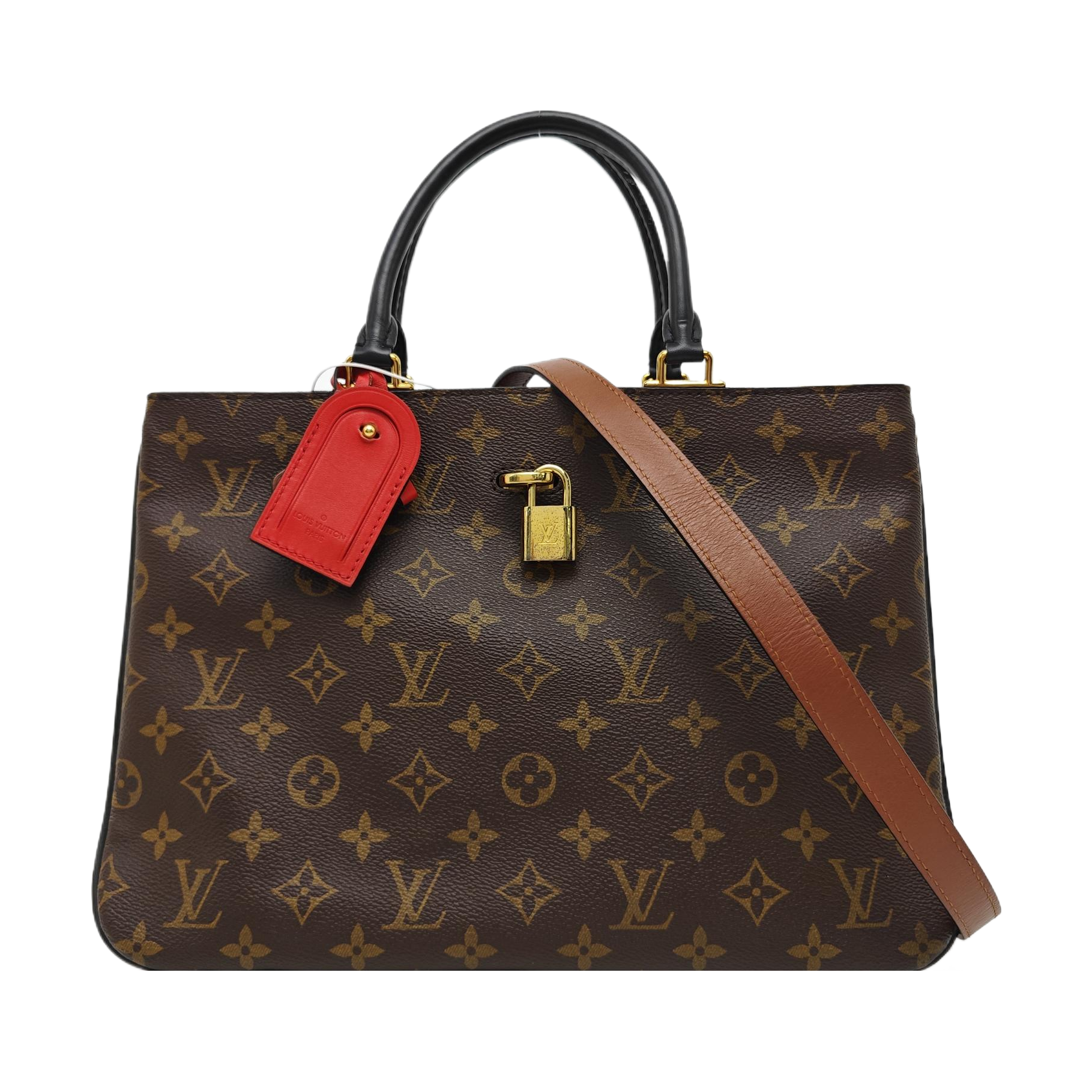Monogram Coated Canvas Tote Bag Brown