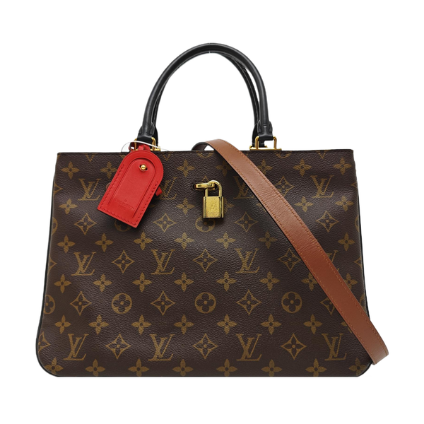 Monogram Coated Canvas Tote Bag Brown