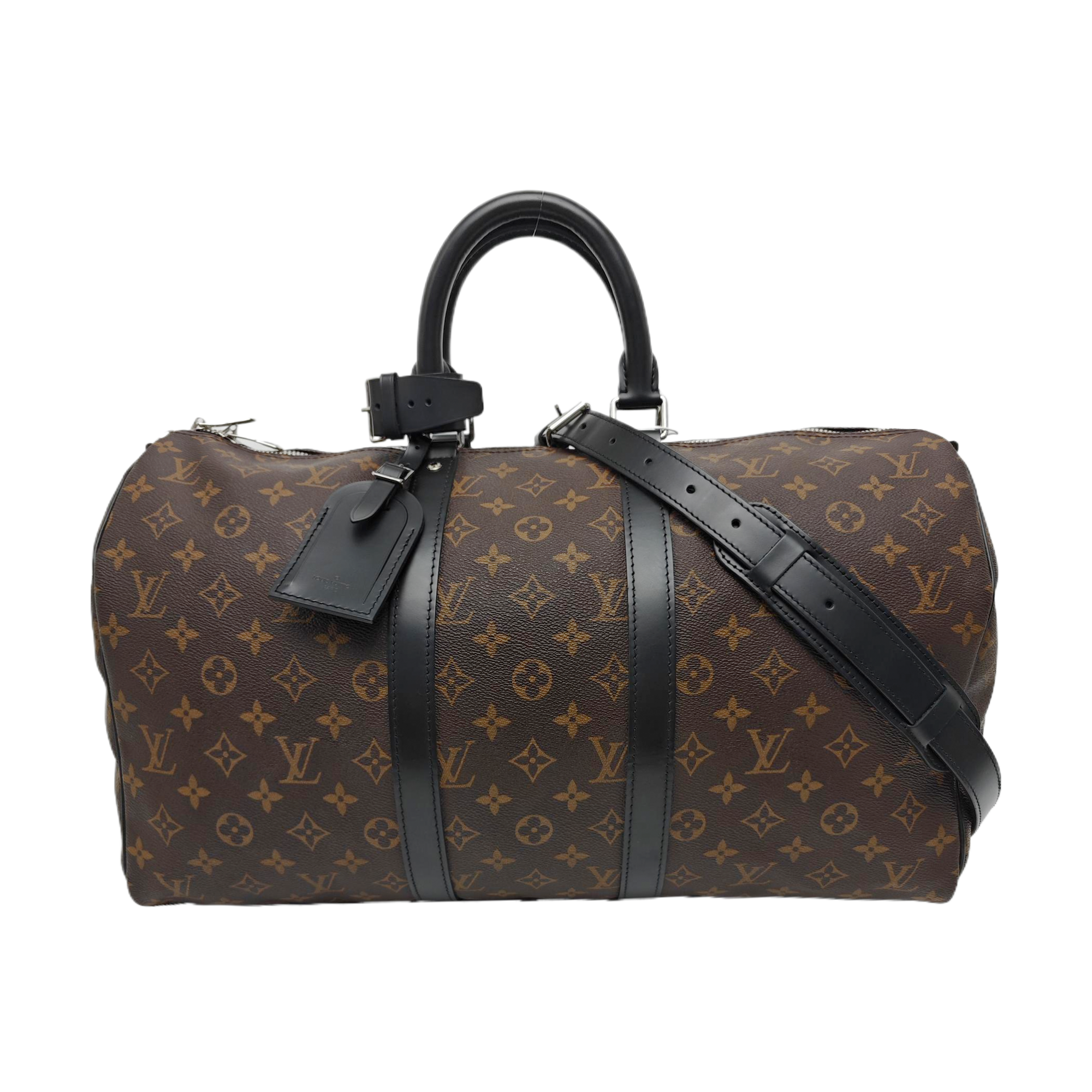 KEEPALL 45 Monogram Coated Canvas Brown
