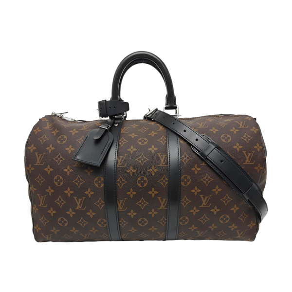 KEEPALL 45 Monogram Coated Canvas Brown
