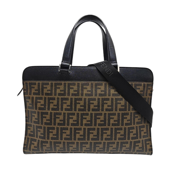 Coated Canvas Shoulder Bag Brown