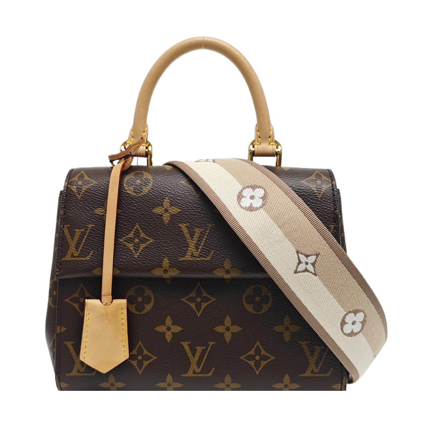 CLUNY PM Monogram Coated Canvas Brown
