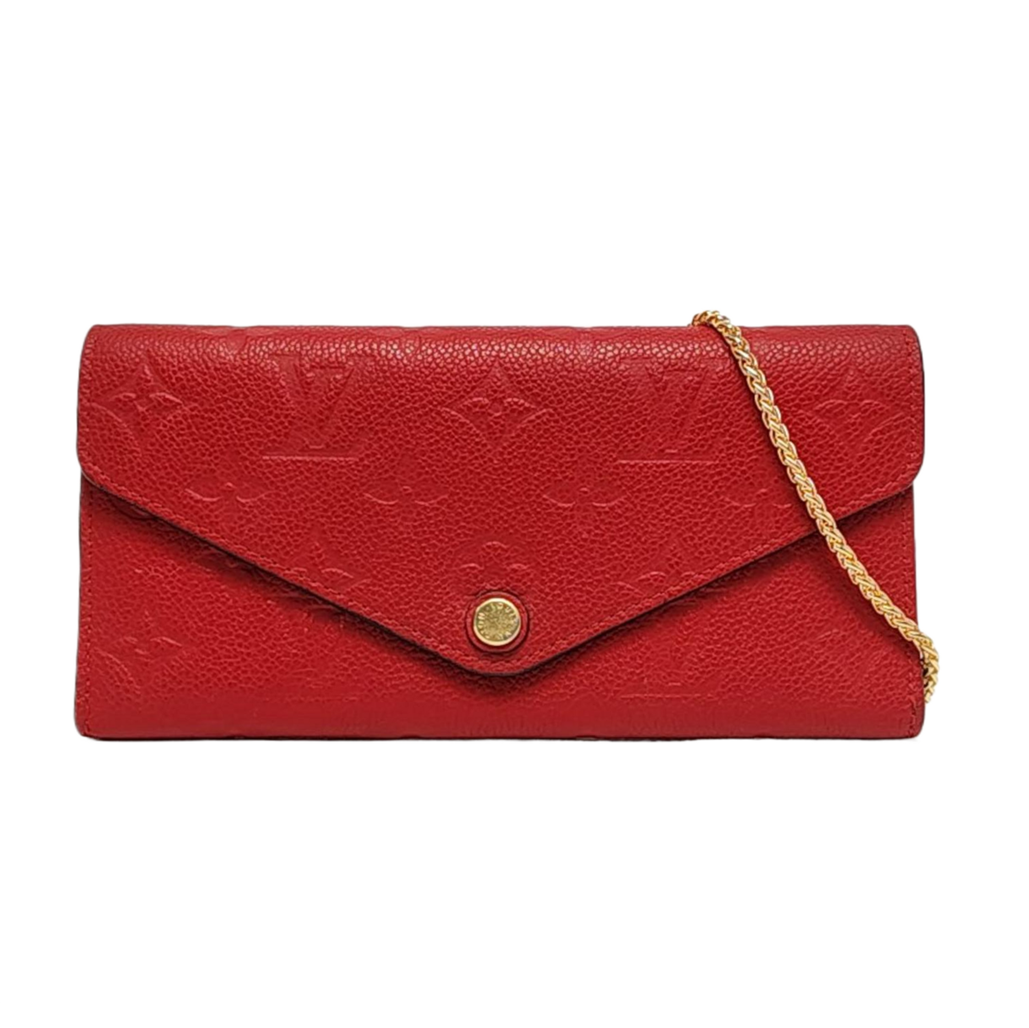 CURIEUSE Monogram Calfskin Red Wallet