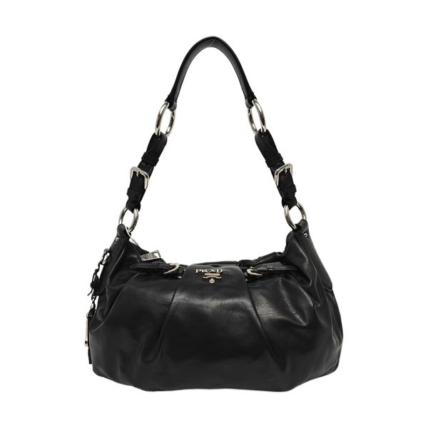 Calfskin Top Handle Bag Black