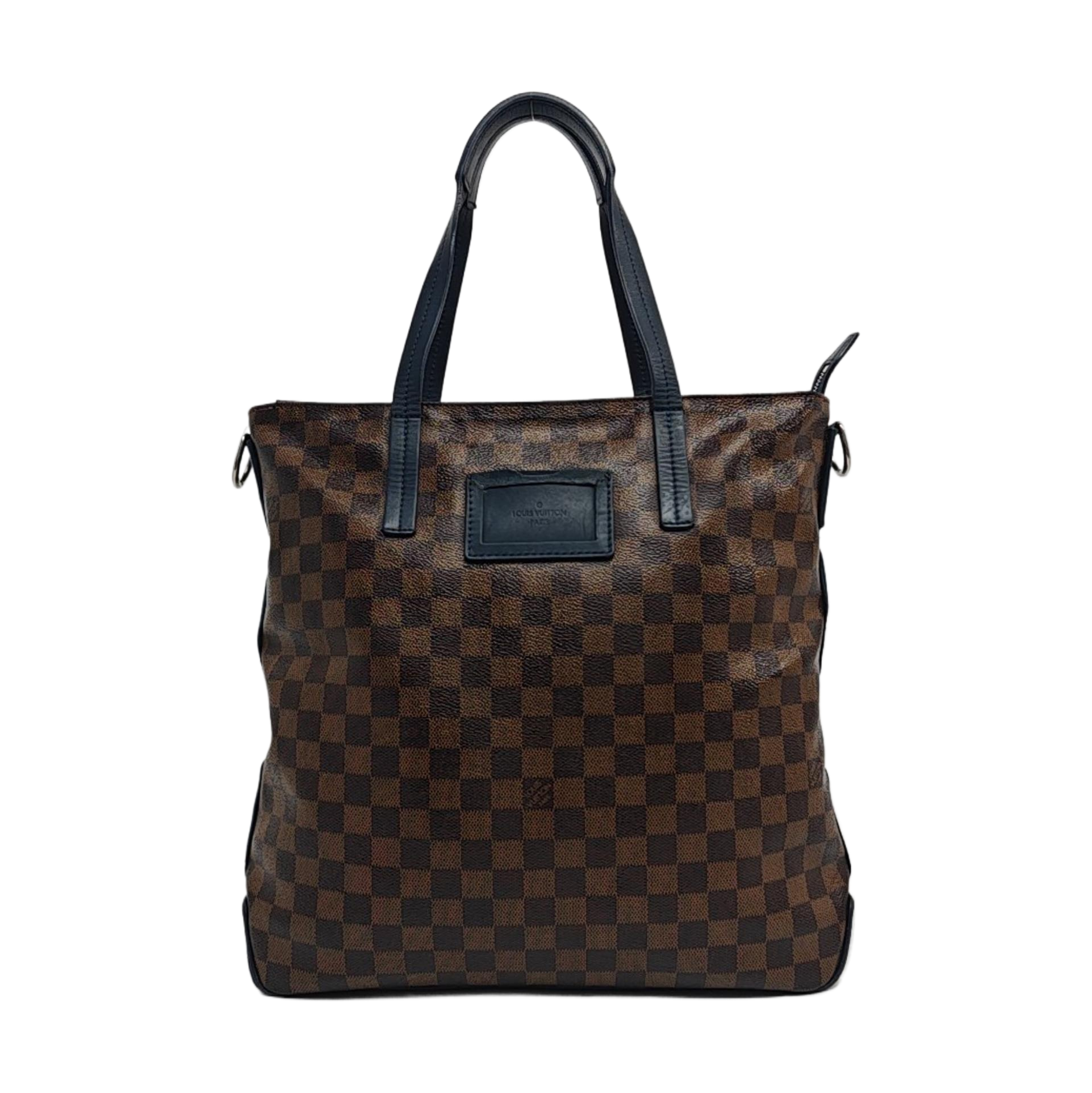 Damier Ebene Coated Canvas Tote Bag Brown