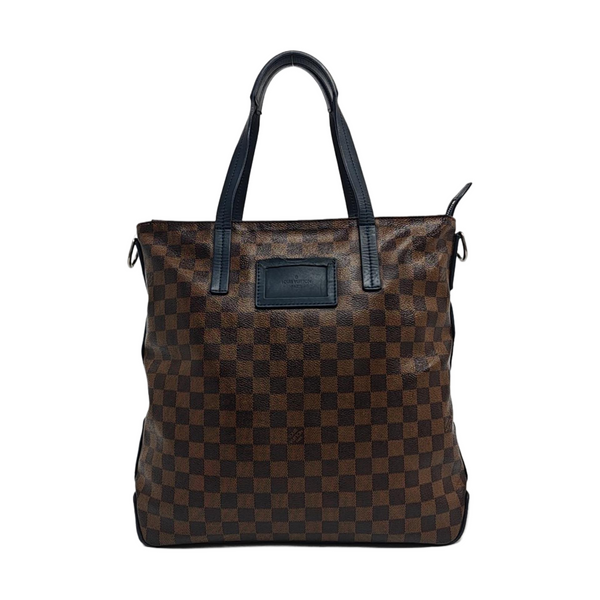 Damier Ebene Coated Canvas Tote Bag Brown