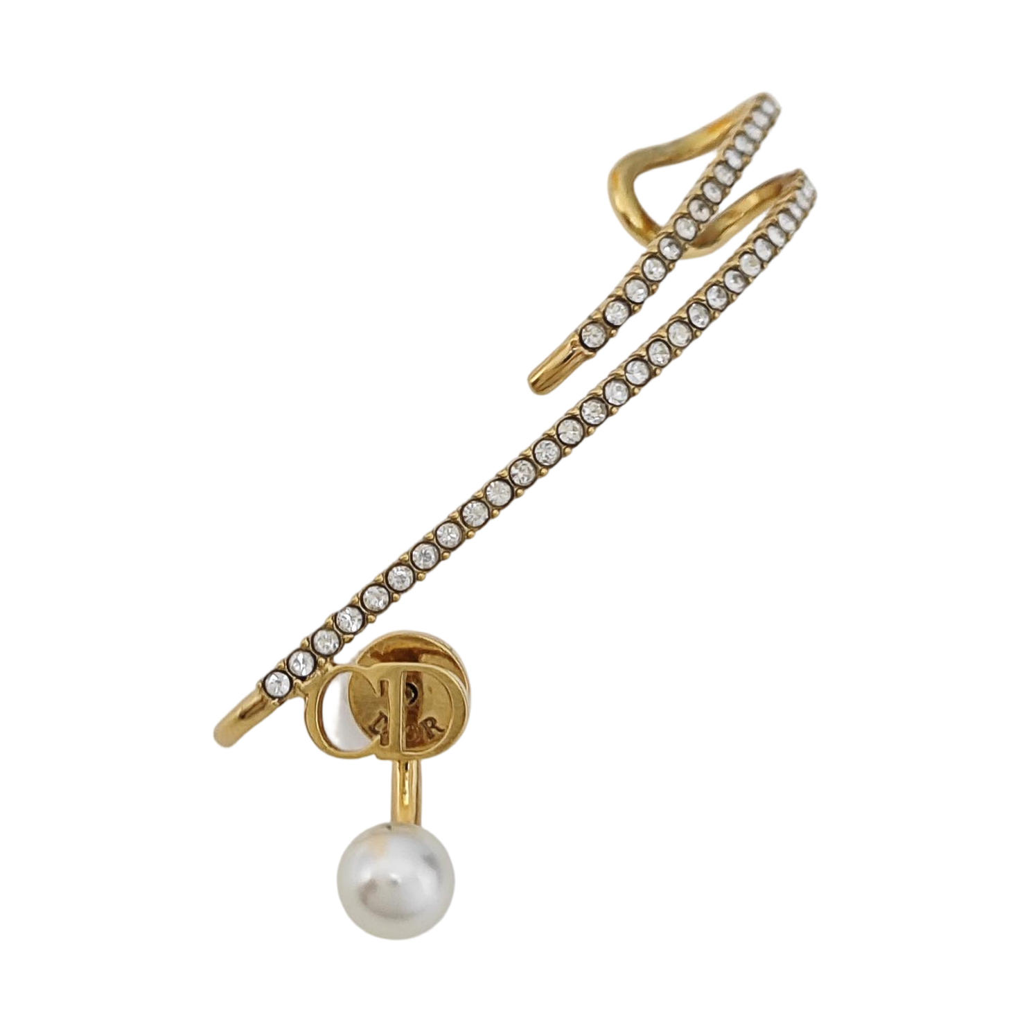 Petit CD Metal Gold Stud Earrings