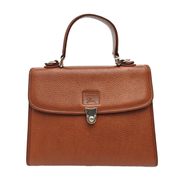 Calfskin Top Handle Bag Brown