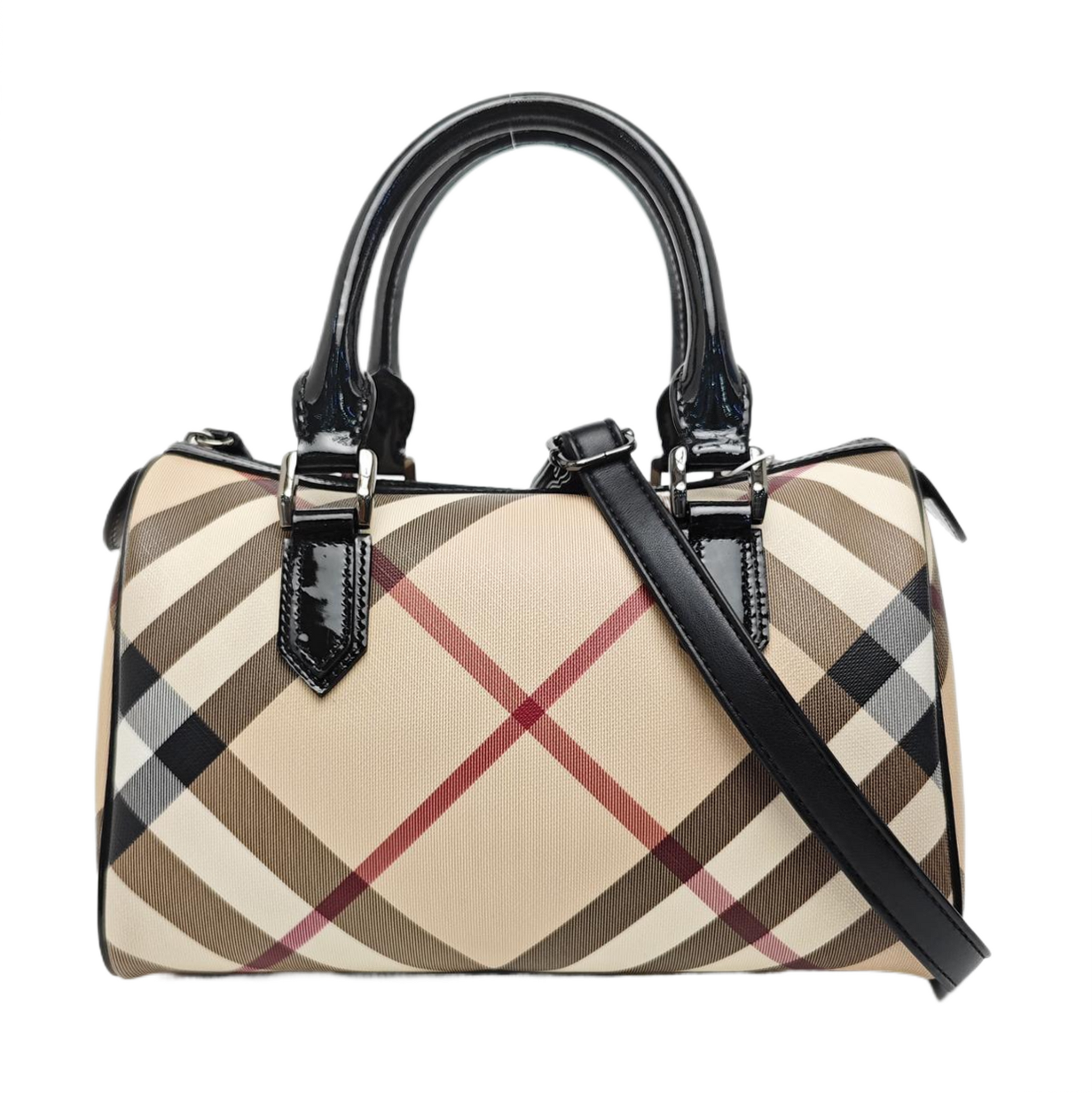Coated Canvas Top Handle Bag Beige