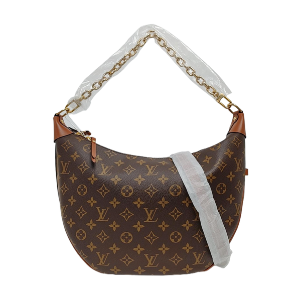 LOOP HOBO Monogram Coated Canvas Brown