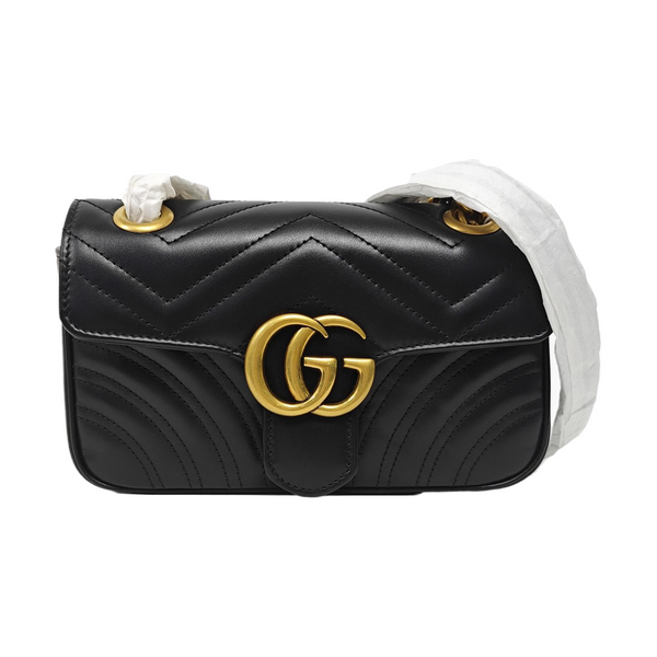 GG Marmont Small Quilted Calfskin Black