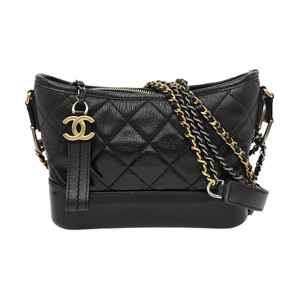 GABRIELLE Small Quilted Lambskin Black
