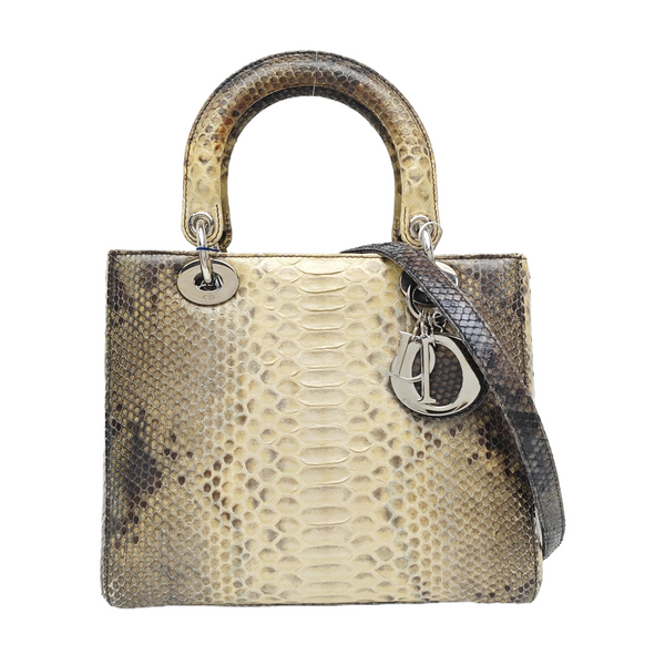 Lady Dior Medium Python Brown