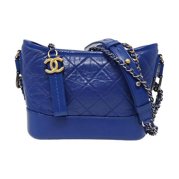 Authenticated pre-owned  GABRIELLE Small Quilted Calfskin Blue - Shoulder Bag at Looply