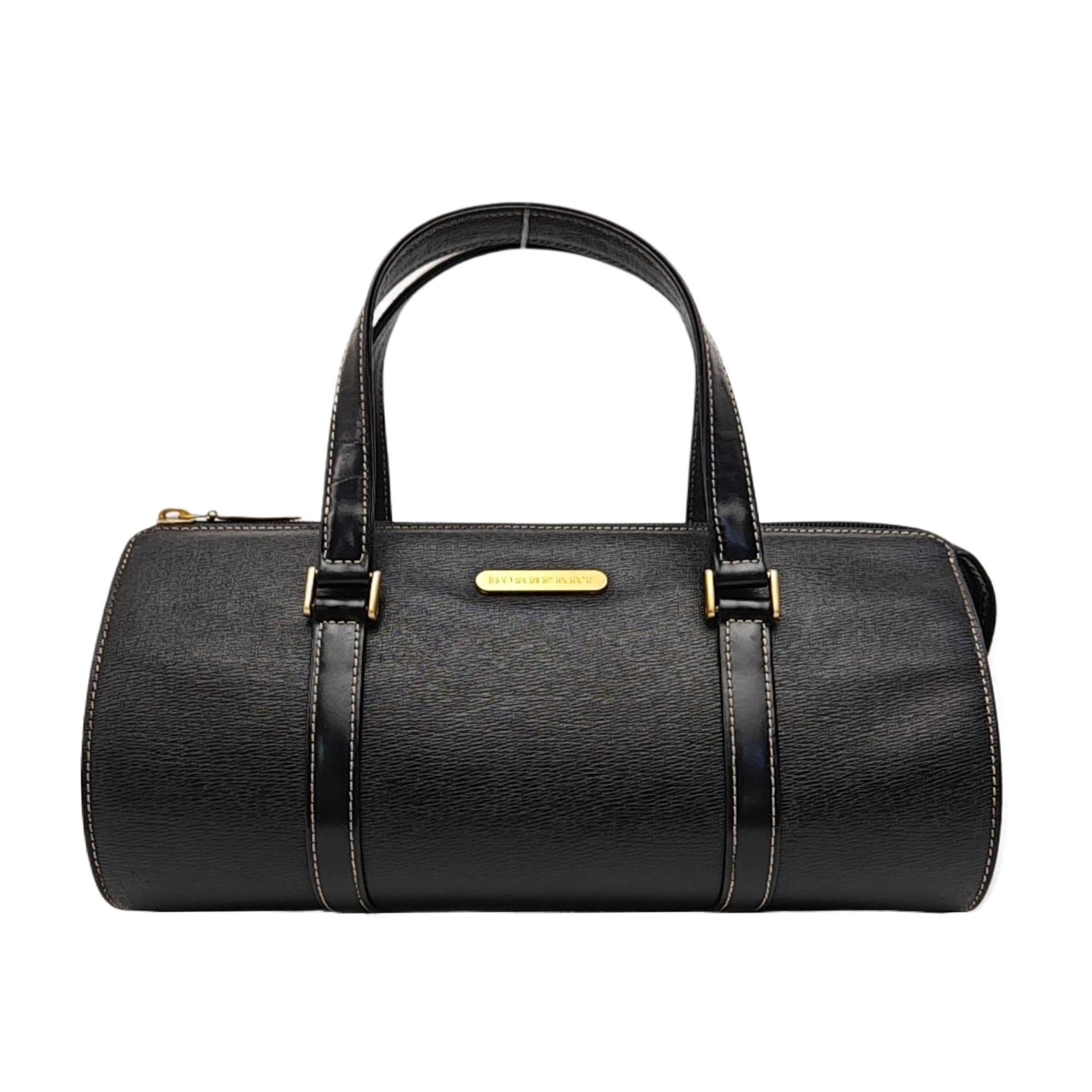 Calfskin Top Handle Bag Black
