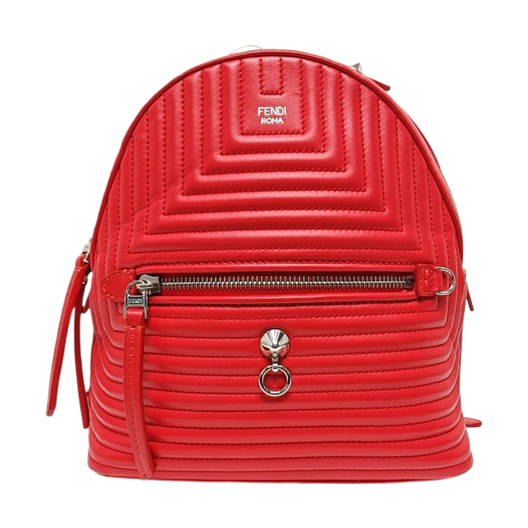 Quilted Calfskin Backpack Red