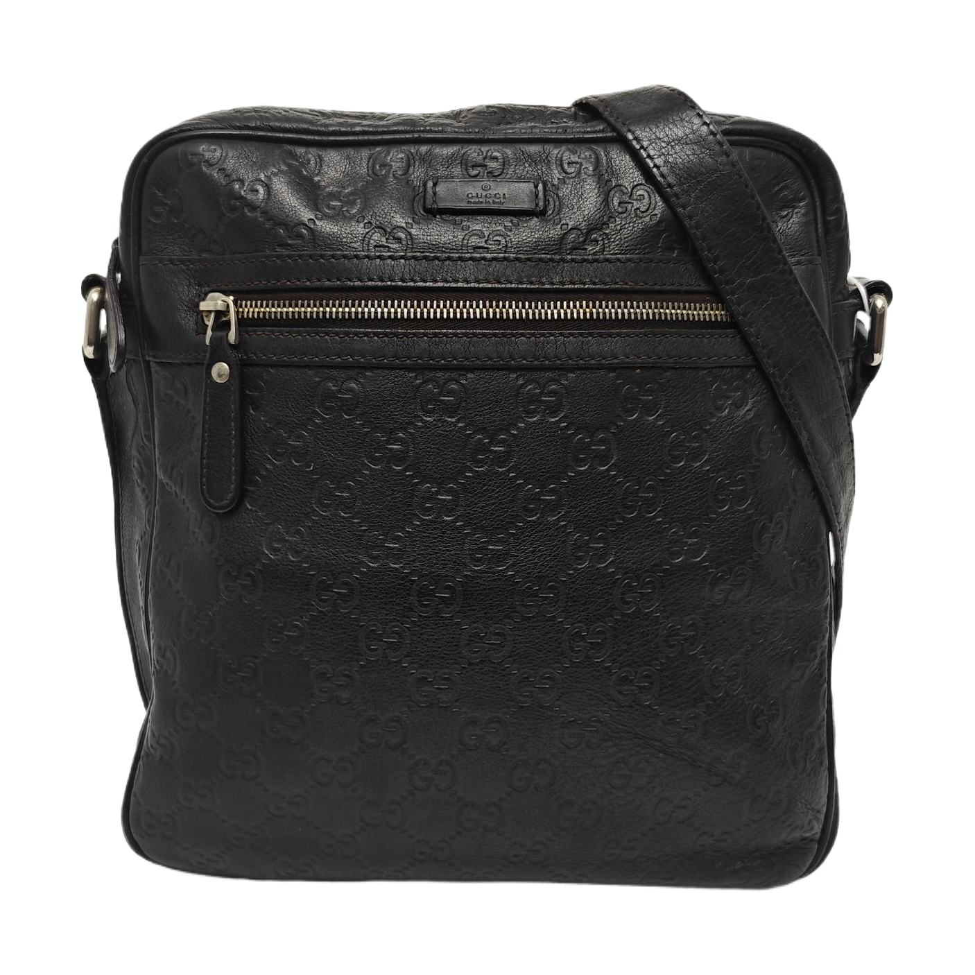 Monogram Calfskin Shoulder Bag Black