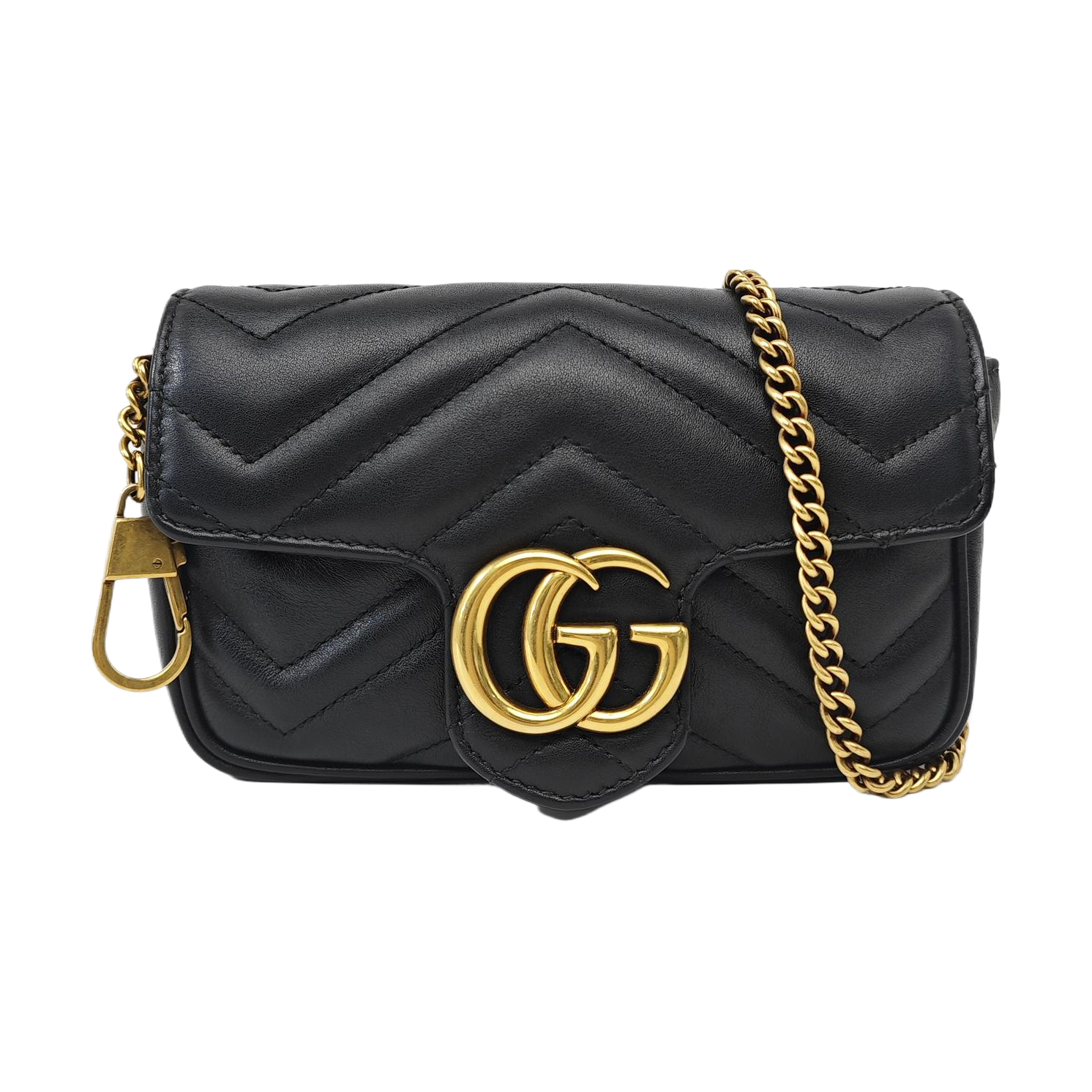 GG Marmont Mini Quilted Calfskin Black