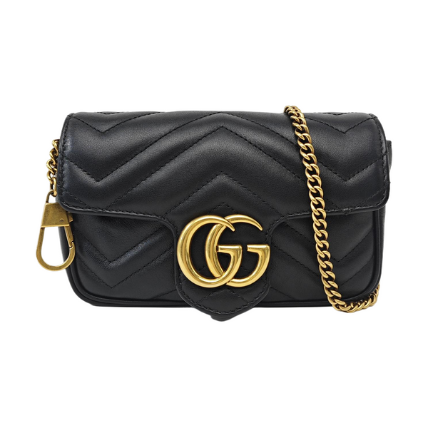 GG Marmont Mini Quilted Calfskin Black