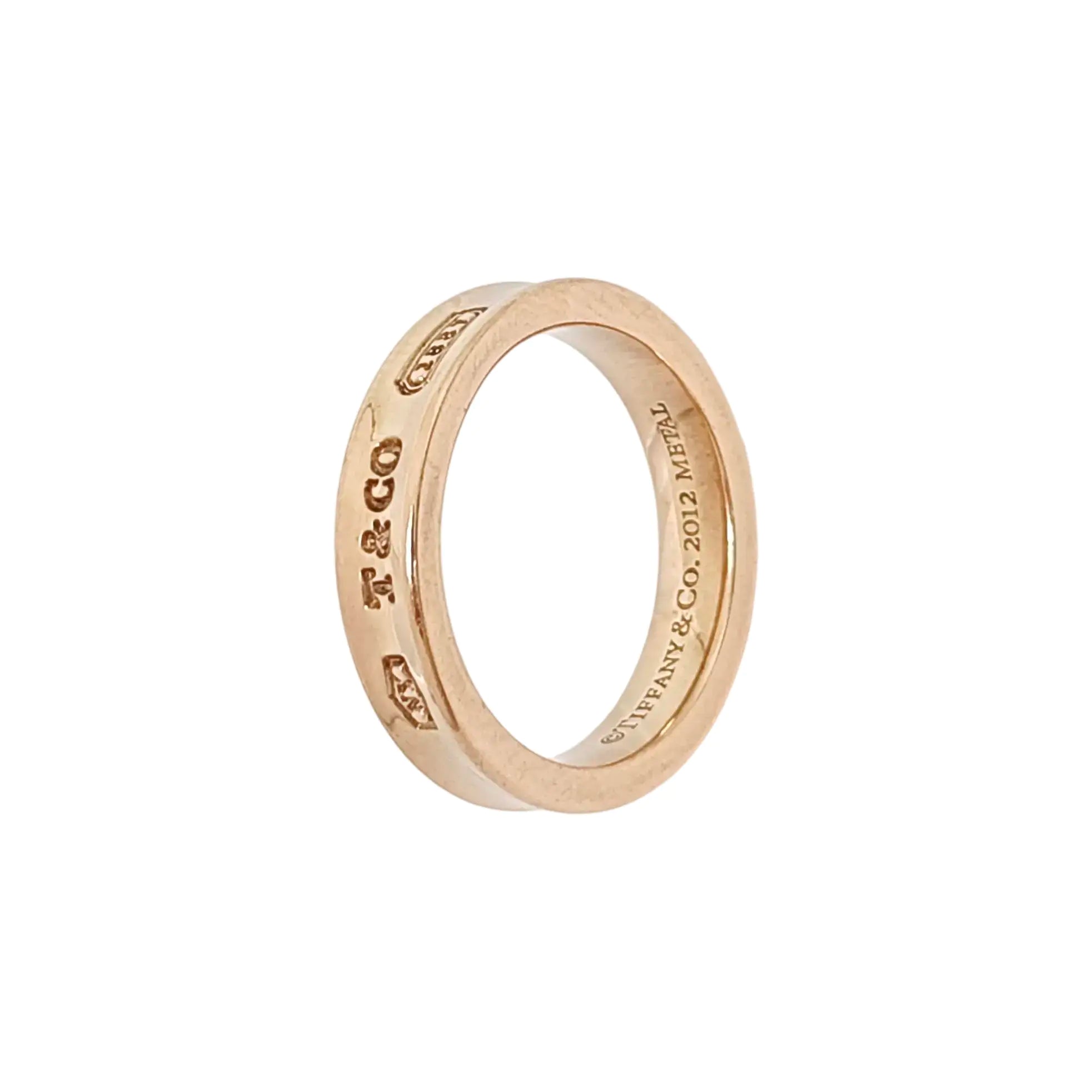 Tiffany 1837 Metal Rose Gold Ring EU 49