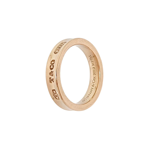 Tiffany 1837 Metal Rose Gold Ring EU 49