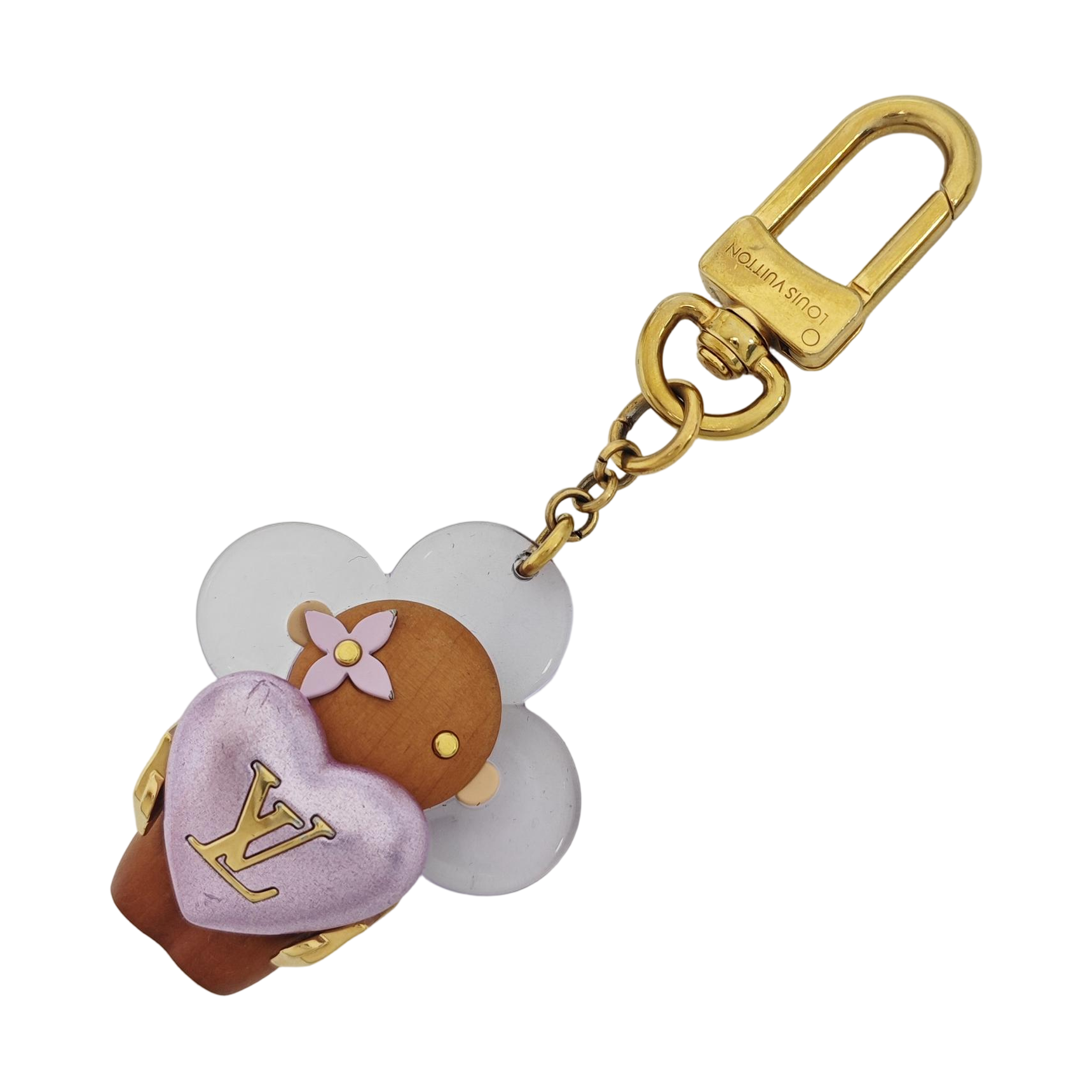 Synthetic Bag Charm Brown
