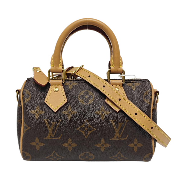 SPEEDY Nano Monogram Coated Canvas Brown