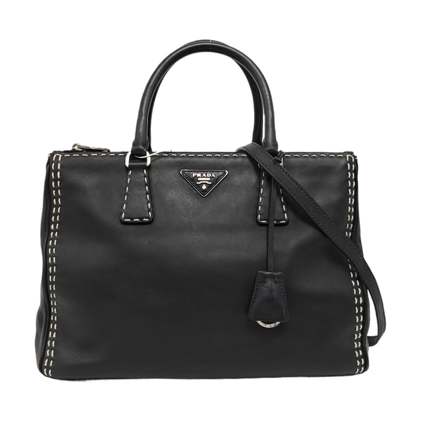 Galleria Medium Quilted Calfskin Black